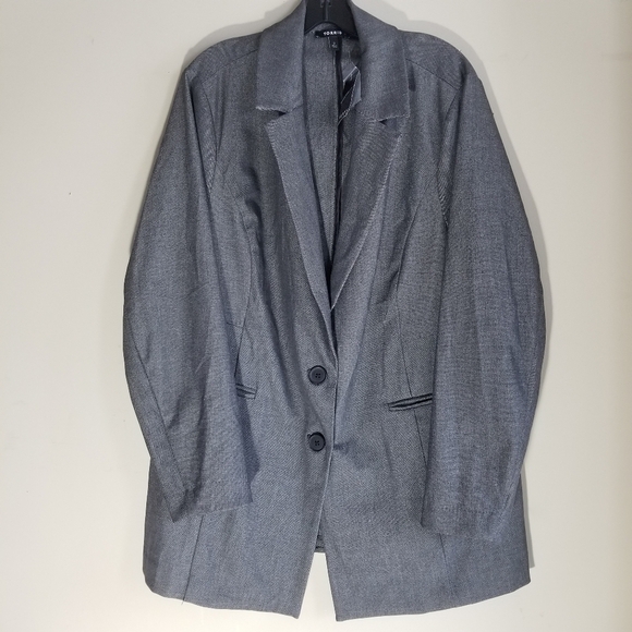 NWOT Torrid Studio Luxe Long Line Grey Oversized Blazer Size 2 or 2XL - Picture 2 of 11